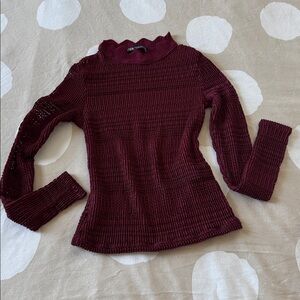 Zara Burgundy Knit Top